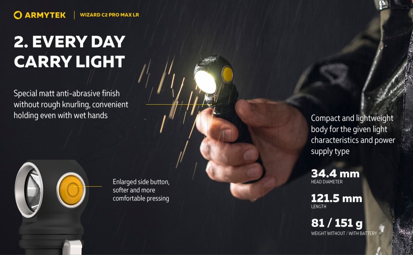 Armytek Wizard C2 Pro MAX LR cold light Headlamp