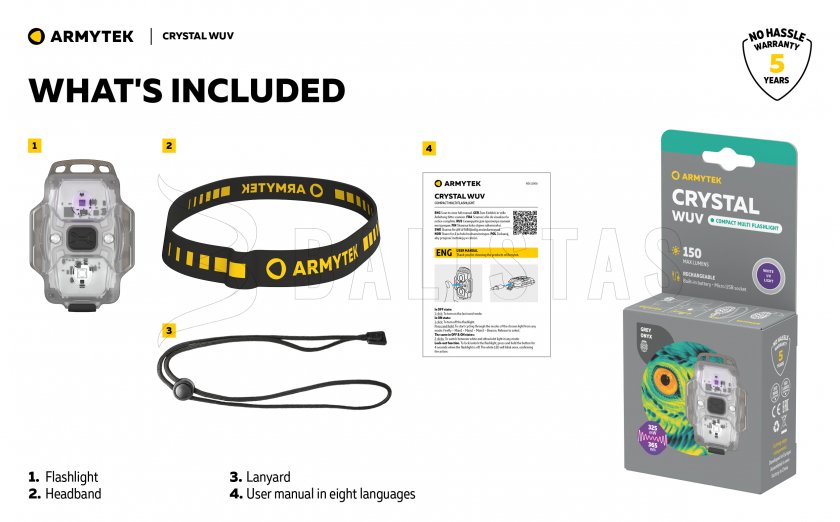 Armytek Crystal UV grey multipurpose headlamp
