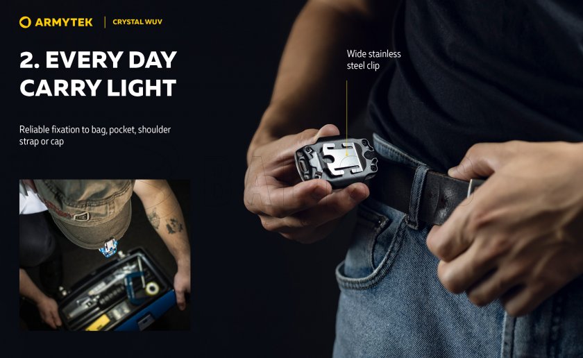 Armytek Crystal UV grey multipurpose headlamp