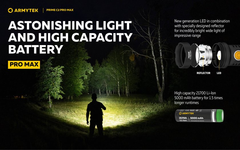 Flashlight Armytek Prime C2 Pro Max Warm Light