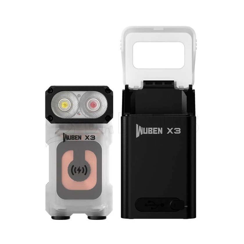 Flashlight Wuben X3 white + black charging box 2