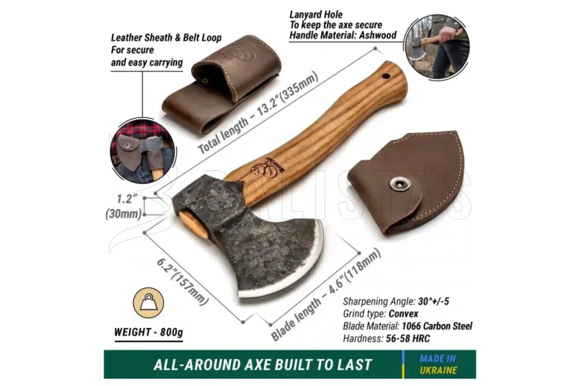 BeaverCraft Bushcraft Splitting Axe AX3 2