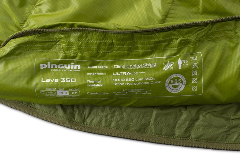 Sleeping Bag Pinguin Lava 350 175cm Green Left 7