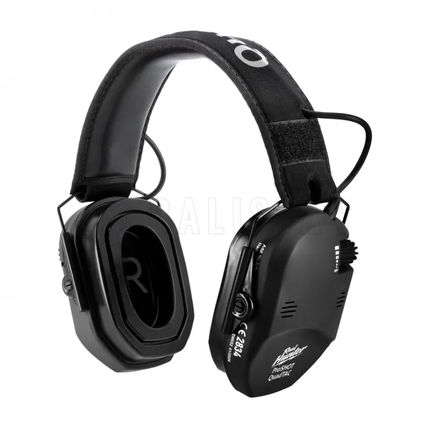 Electronic Shooting Ear Defenders RealHunter Active ProSHOT QuadTAC Black