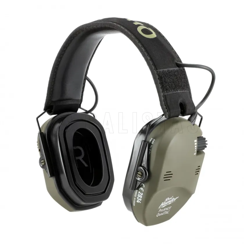 Electronic Shooting Earmuffs RealHunter Active ProSHOT QuadTAC Olive