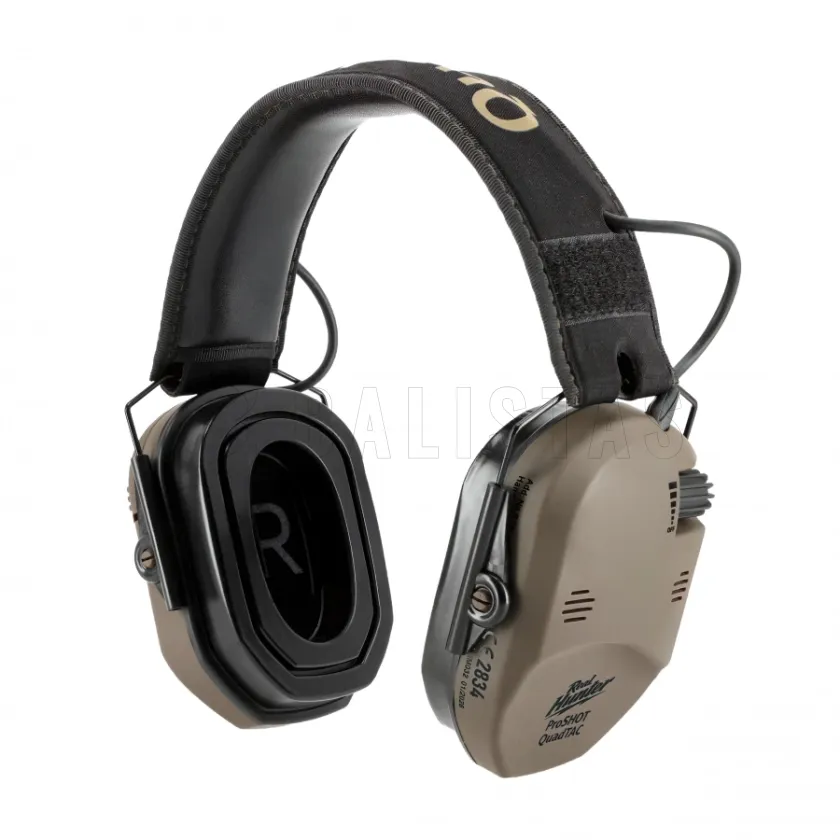 Electronic shooting earmuffs RealHunter Active ProSHOT QuadTAC FDE