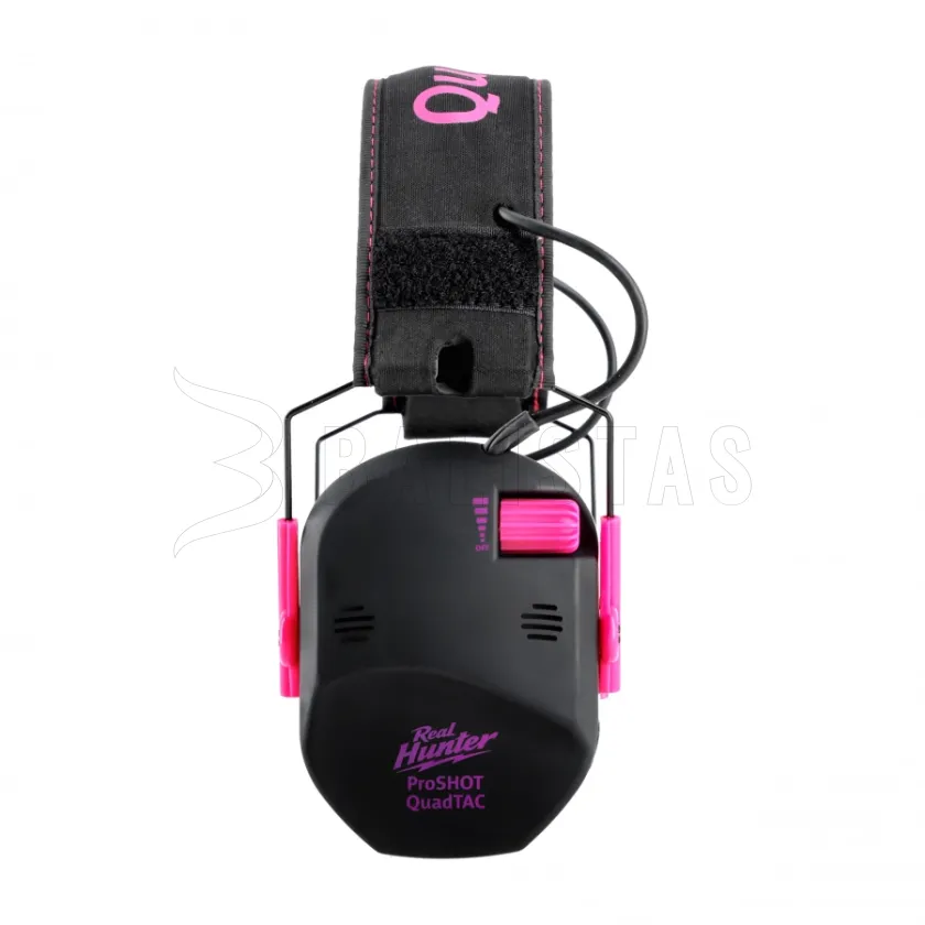 Electronic Shooting Ear Defenders RealHunter Active ProSHOT QuadTAC Devil Pink 3