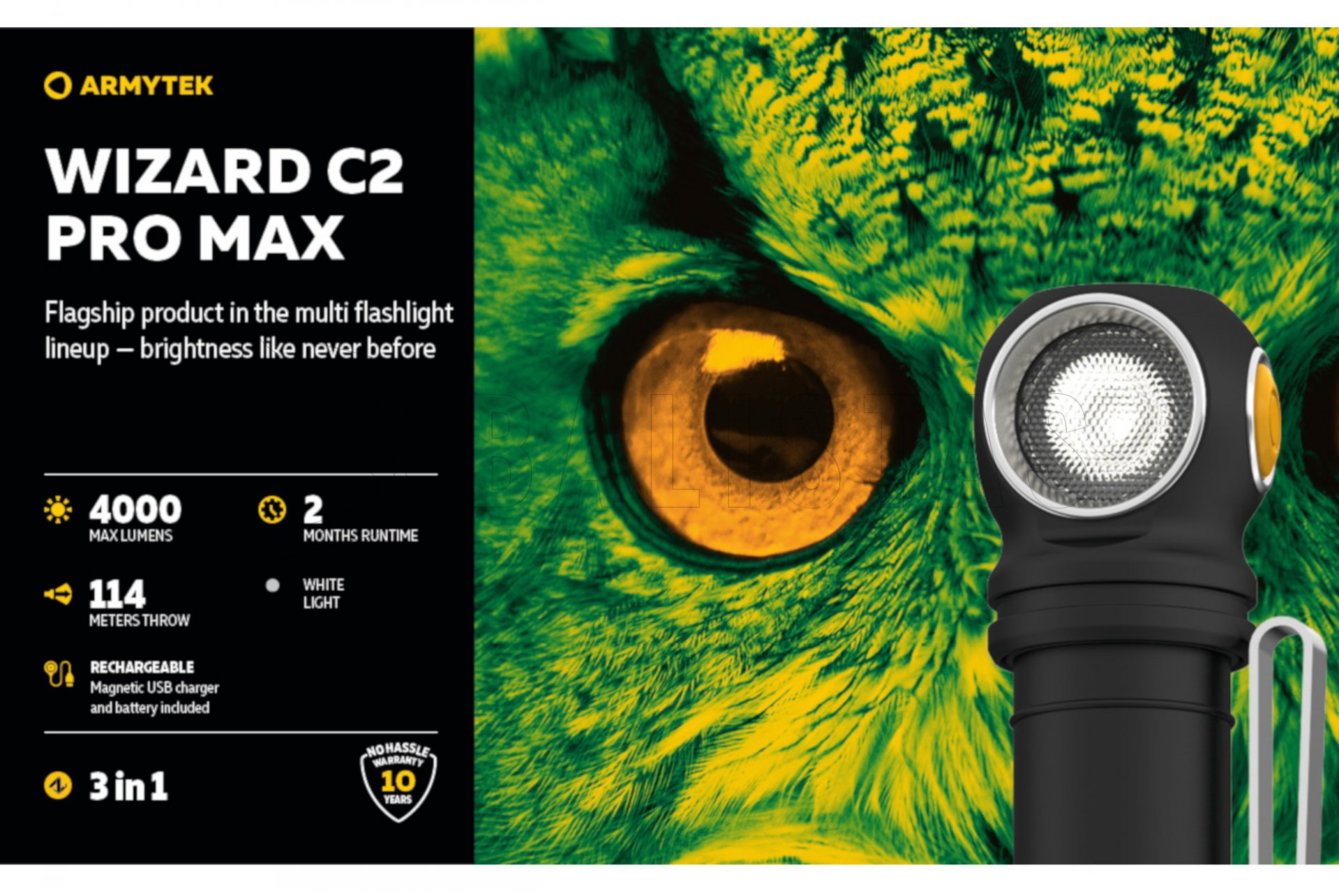 Headlamp Armytek Wizard C2 Pro MAX Sand Cold light | Balistas.com