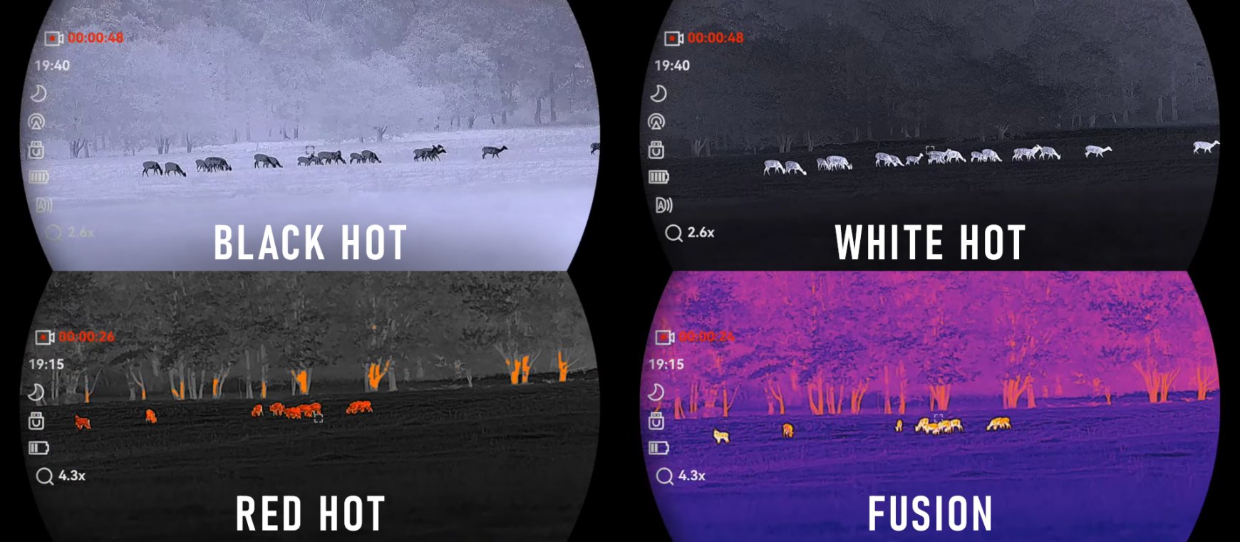 Multispectral binocular Hikmicro Habrok Pro text Thermal imaging